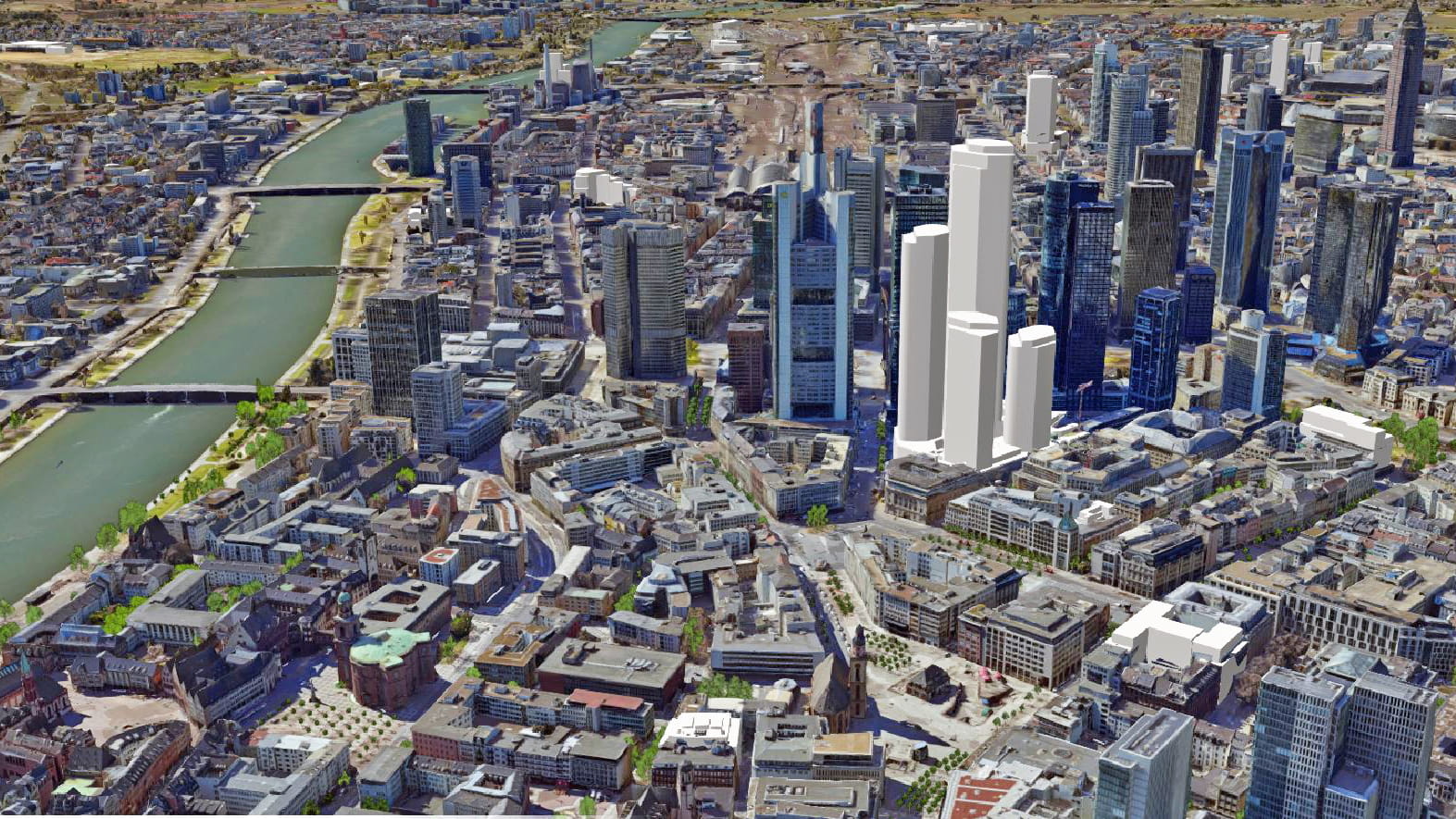 3D-Ansicht der Innenstadt
