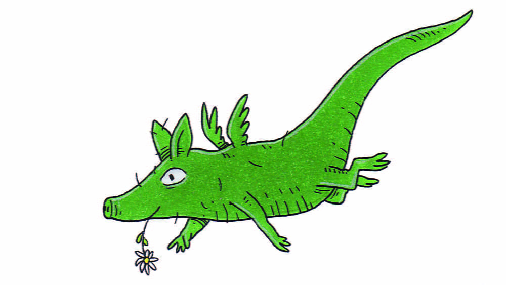 GrünGürtel-Tier mit Gänseblümchen